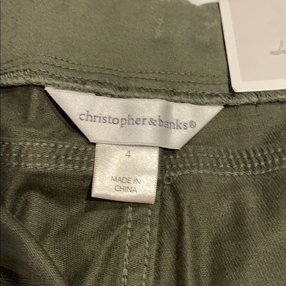 Christopher & Banks SZ 4 Olive Crop Pants D13 - Picture 7 of 12